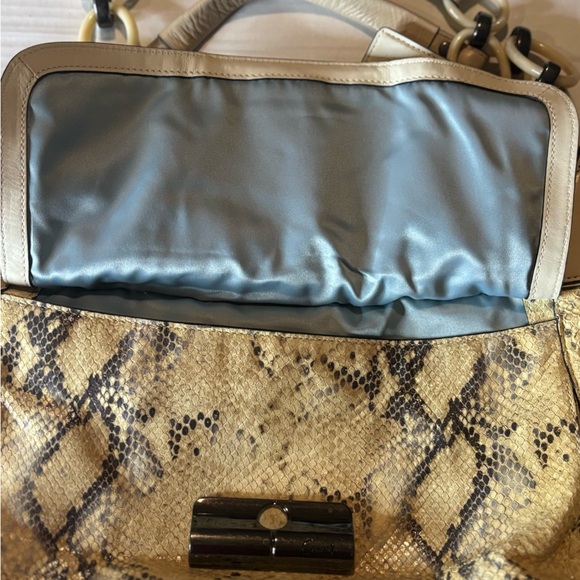 Coach Vintage “Kristen” Python Embossed Leather Tote Bag 16797 Pre-Owned - Picture 4 of 12